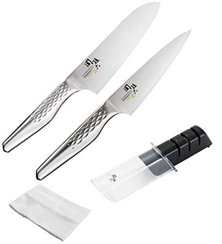 貝印 関孫六 匠創 包丁セット 三徳165mm+ペティ120mm+シャープナー+ふきん [AB-5156 AB-5163 AP-0308]